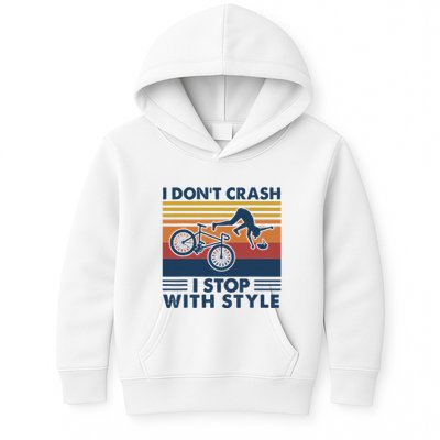 I DonT Crash I Stop With Style Bicycle Funny Kids Hoodie