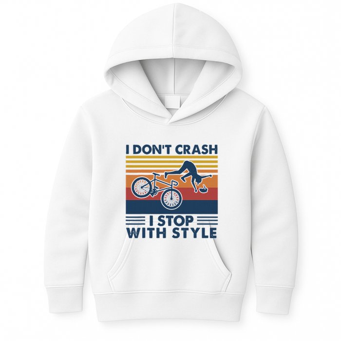 I DonT Crash I Stop With Style Bicycle Funny Kids Hoodie