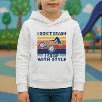 I DonT Crash I Stop With Style Bicycle Funny Kids Hoodie