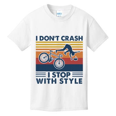 I DonT Crash I Stop With Style Bicycle Funny Kids T-Shirt