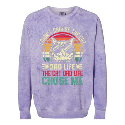 I DidnT Choose The Cat Dad Life The Cat Dad Life Chose Me Colorblast Crewneck Sweatshirt