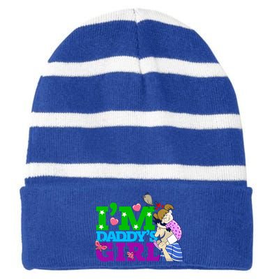 Im Daddys Cool Gift I Love You Dad Daddy Daughter Gift Striped Beanie with Solid Band