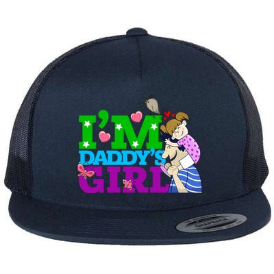 Im Daddys Cool Gift I Love You Dad Daddy Daughter Gift Flat Bill Trucker Hat