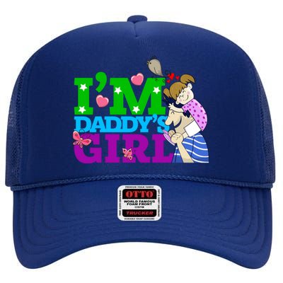 Im Daddys Cool Gift I Love You Dad Daddy Daughter Gift High Crown Mesh Back Trucker Hat