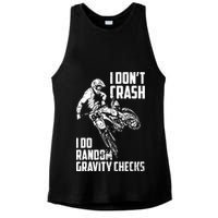 I Dont Crash I Do Random Gravity Checks Funny Motocross Ladies PosiCharge Tri-Blend Wicking Tank