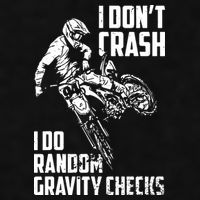 I Dont Crash I Do Random Gravity Checks Funny Motocross Ladies PosiCharge Tri-Blend Wicking Tank