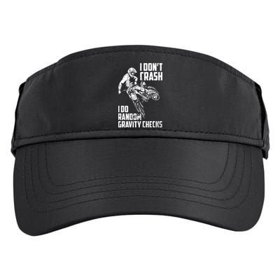 I Dont Crash I Do Random Gravity Checks Funny Motocross Adult Drive Performance Visor