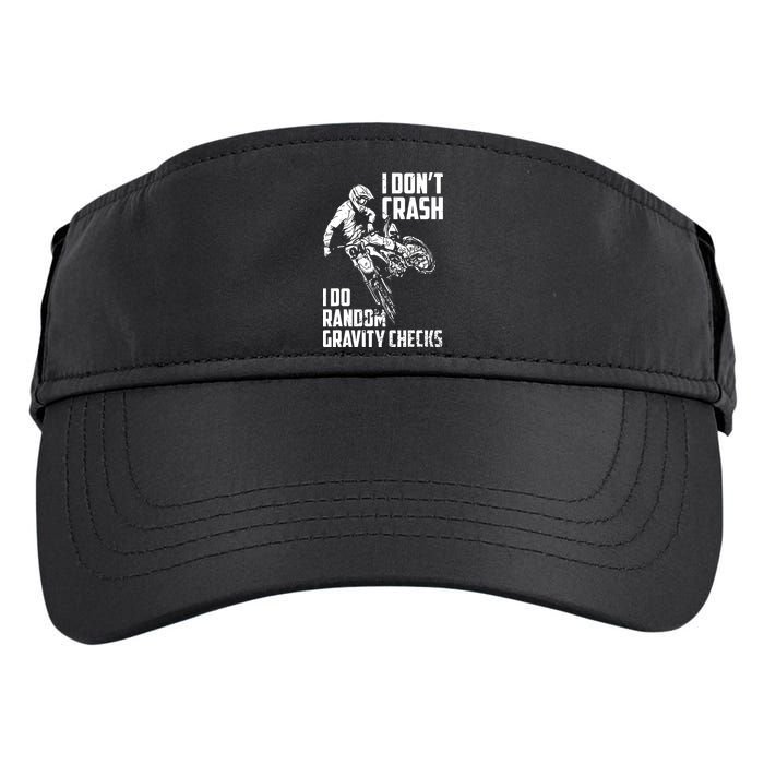 I Dont Crash I Do Random Gravity Checks Funny Motocross Adult Drive Performance Visor