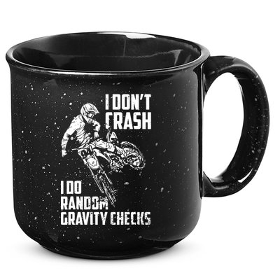 I Dont Crash I Do Random Gravity Checks Funny Motocross 15oz Campfire Ceramic Mug