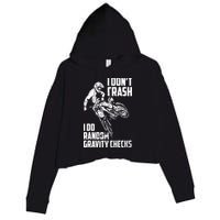 I Dont Crash I Do Random Gravity Checks Funny Motocross Crop Fleece Hoodie