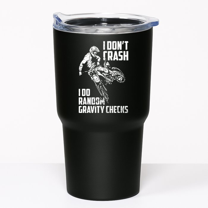 I Dont Crash I Do Random Gravity Checks Funny Motocross Tumbler