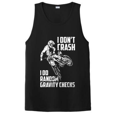I Dont Crash I Do Random Gravity Checks Funny Motocross PosiCharge Competitor Tank