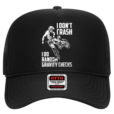 I Dont Crash I Do Random Gravity Checks Funny Motocross Trucker Hat