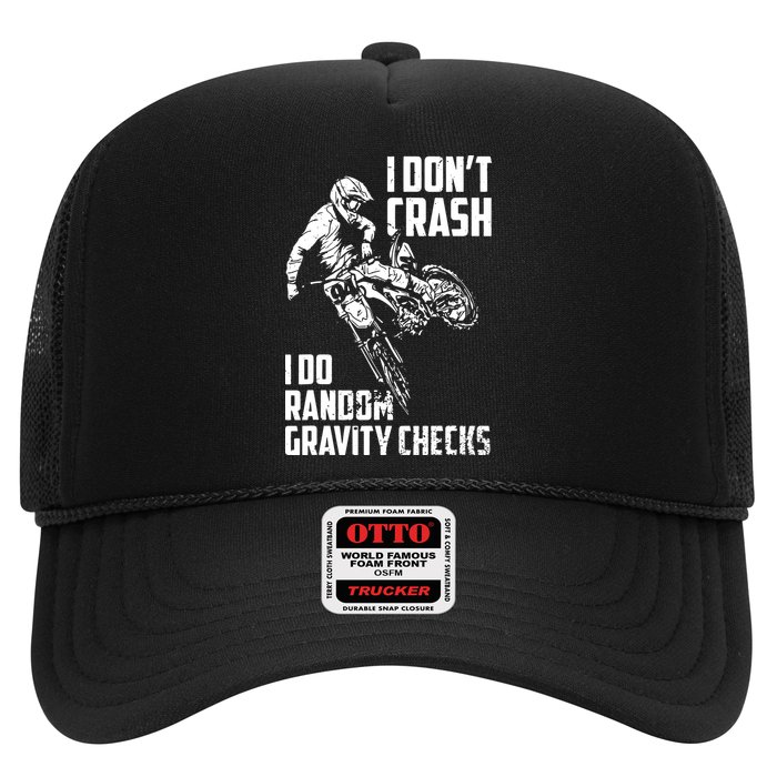 I Dont Crash I Do Random Gravity Checks Funny Motocross Trucker Hat