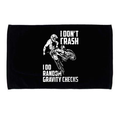 I Dont Crash I Do Random Gravity Checks Funny Motocross Microfiber Hand Towel