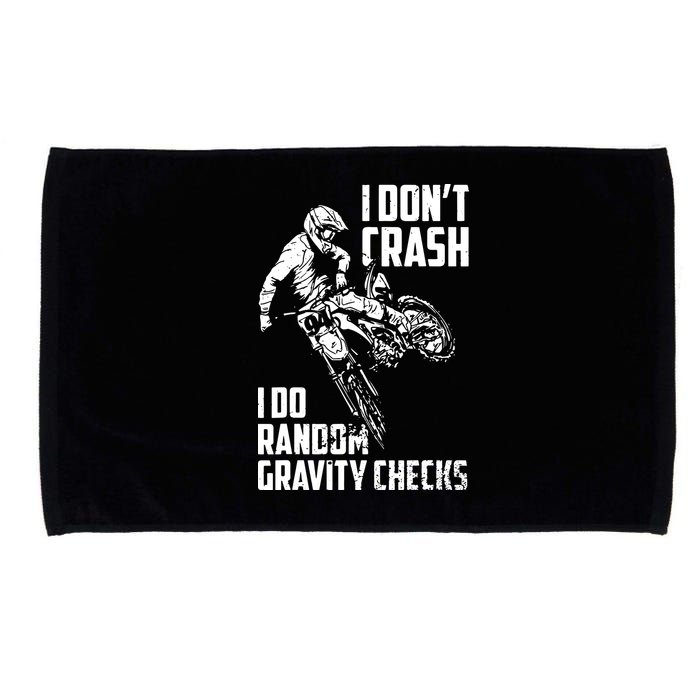 I Dont Crash I Do Random Gravity Checks Funny Motocross Microfiber Hand Towel