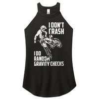 I Dont Crash I Do Random Gravity Checks Funny Motocross Women's Perfect Tri Rocker Tank