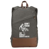 I Dont Crash I Do Random Gravity Checks Funny Motocross Cotton Canvas Backpack
