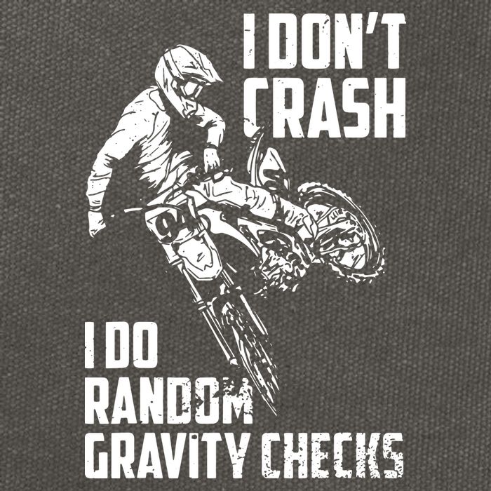 I Dont Crash I Do Random Gravity Checks Funny Motocross Cotton Canvas Backpack