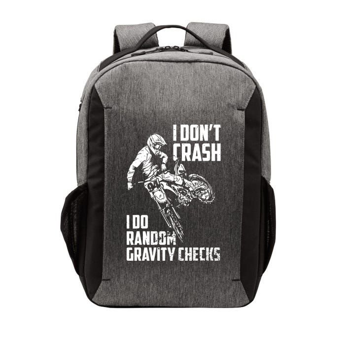 I Dont Crash I Do Random Gravity Checks Funny Motocross Vector Backpack