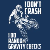 I Dont Crash I Do Random Gravity Checks Funny Motocross 7 Panel Mesh Trucker Snapback Hat