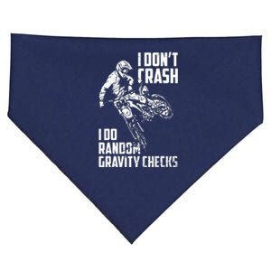 I Dont Crash I Do Random Gravity Checks Funny Motocross USA-Made Doggie Bandana