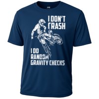 I Dont Crash I Do Random Gravity Checks Funny Motocross Performance Shirt