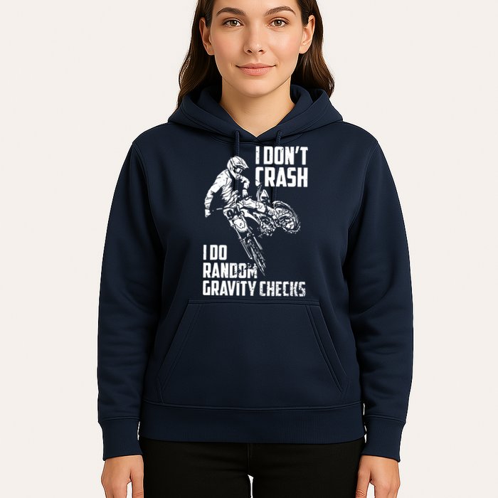 I Dont Crash I Do Random Gravity Checks Funny Motocross Hoodie