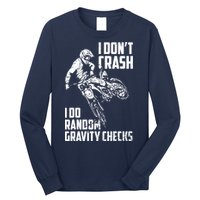 I Dont Crash I Do Random Gravity Checks Funny Motocross Long Sleeve Shirt