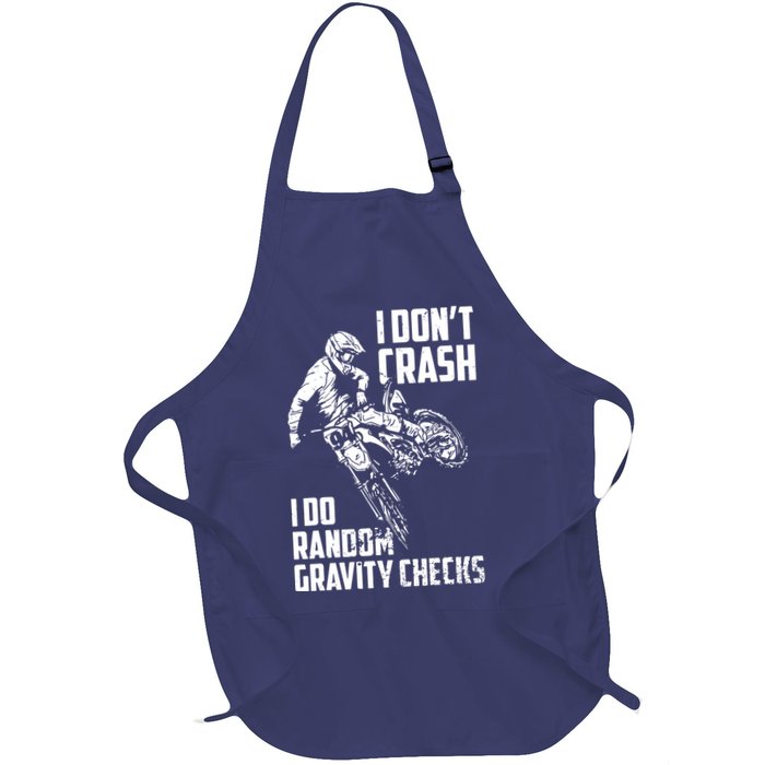 I Dont Crash I Do Random Gravity Checks Funny Motocross Apron