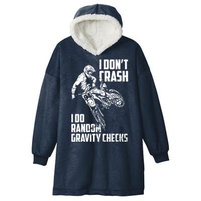 I Dont Crash I Do Random Gravity Checks Funny Motocross Hooded Wearable Blanket