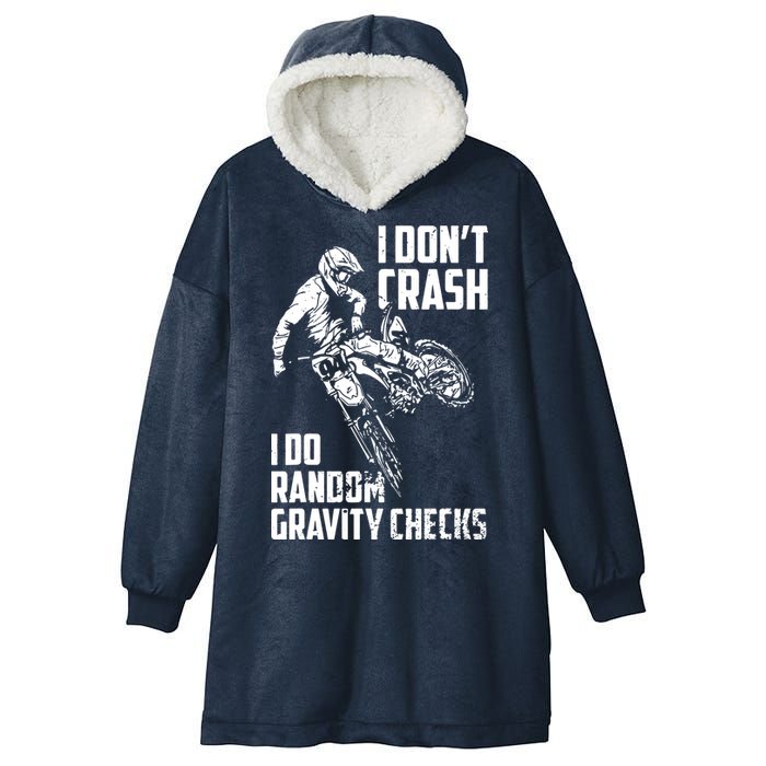 I Dont Crash I Do Random Gravity Checks Funny Motocross Hooded Wearable Blanket