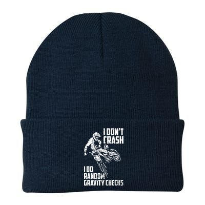 I Dont Crash I Do Random Gravity Checks Funny Motocross Beanie