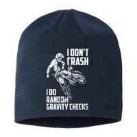 I Dont Crash I Do Random Gravity Checks Funny Motocross Sustainable Beanie