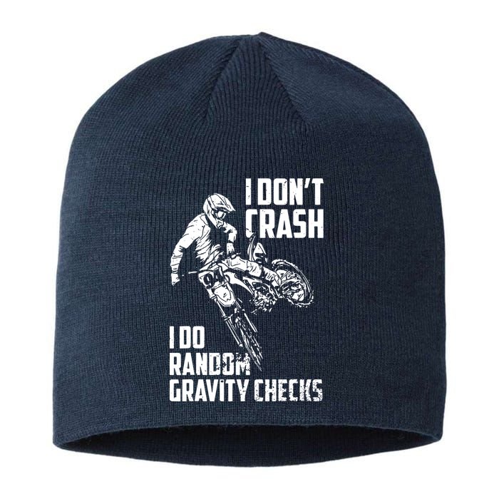 I Dont Crash I Do Random Gravity Checks Funny Motocross Sustainable Beanie