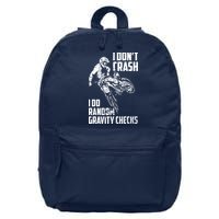 I Dont Crash I Do Random Gravity Checks Funny Motocross 16 in Basic Backpack
