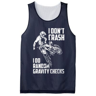 I Dont Crash I Do Random Gravity Checks Funny Motocross Mesh Reversible Basketball Jersey Tank