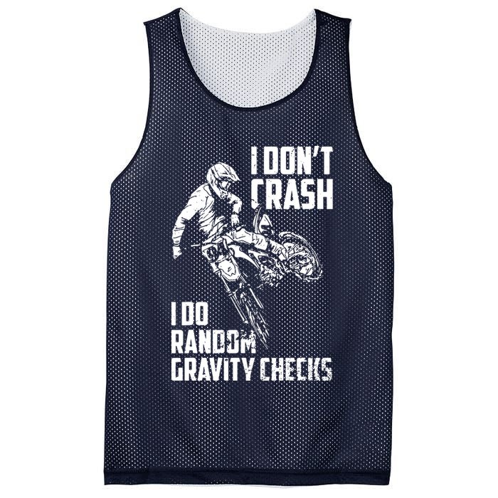 I Dont Crash I Do Random Gravity Checks Funny Motocross Mesh Reversible Basketball Jersey Tank