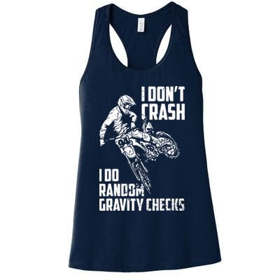 I Dont Crash I Do Random Gravity Checks Funny Motocross Womens Tank Top
