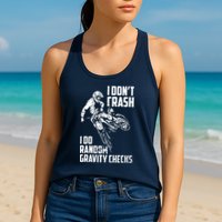 I Dont Crash I Do Random Gravity Checks Funny Motocross Womens Tank Top