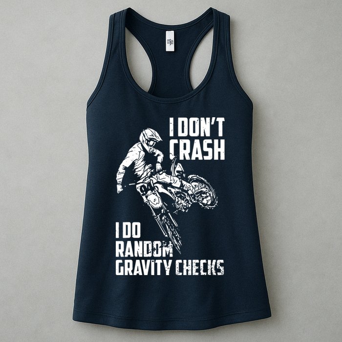 I Dont Crash I Do Random Gravity Checks Funny Motocross Womens Tank Top