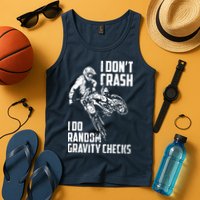 I Dont Crash I Do Random Gravity Checks Funny Motocross Tank Top