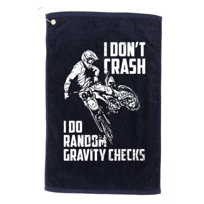 I Dont Crash I Do Random Gravity Checks Funny Motocross Golf Towel