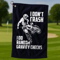 I Dont Crash I Do Random Gravity Checks Funny Motocross Golf Towel