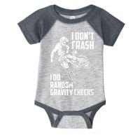 I Dont Crash I Do Random Gravity Checks Funny Motocross Infant Baby Jersey Bodysuit