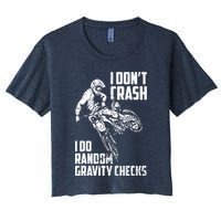I Dont Crash I Do Random Gravity Checks Funny Motocross Crop Top