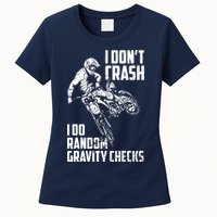 I Dont Crash I Do Random Gravity Checks Funny Motocross Womens T-Shirt