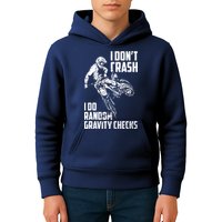 I Dont Crash I Do Random Gravity Checks Funny Motocross Kids Hoodie
