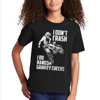 I Dont Crash I Do Random Gravity Checks Funny Motocross Kids T-Shirt