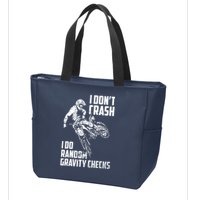 I Dont Crash I Do Random Gravity Checks Funny Motocross Zip Tote Bag